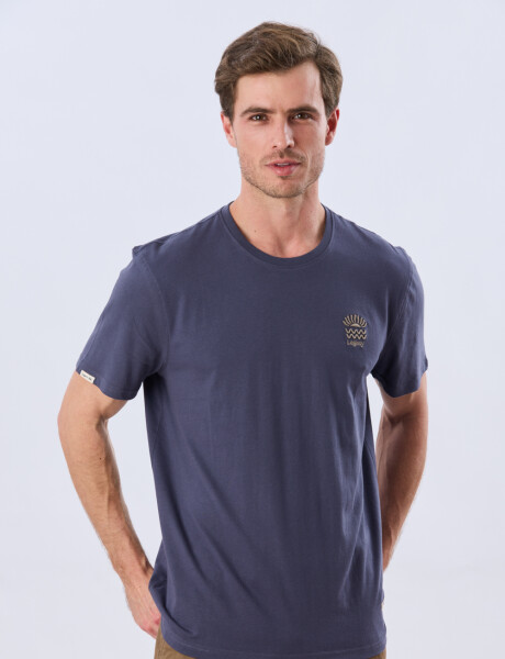 REMERA ESTAMPADA DE ALGODÓN Azul