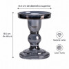 Candelabro Portavelas de Vidrio Color Humo 8.6cm Candelabro Portavelas de Vidrio Color Humo 8.6cm