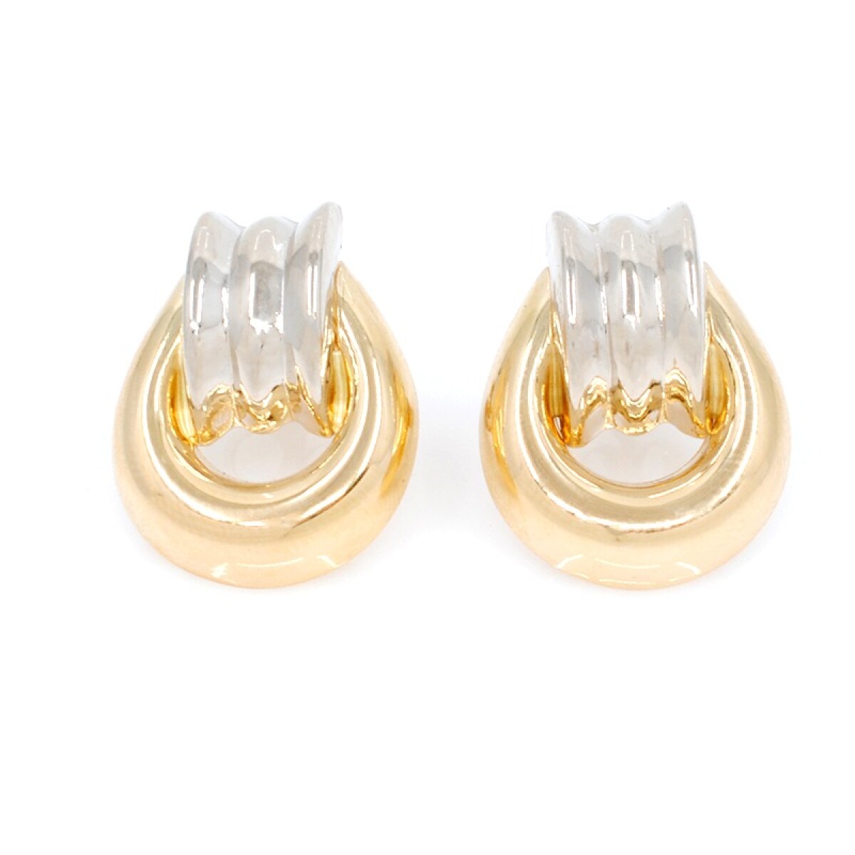 Caravanas oro 18k combinadas 
