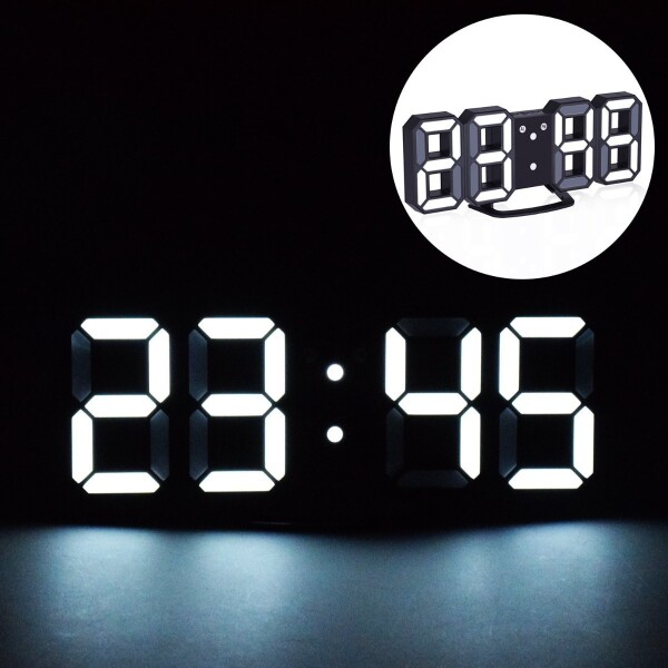 Reloj Digital Mesa Pared Luz Led Moderno Despertador Usb Variante Color Blanco