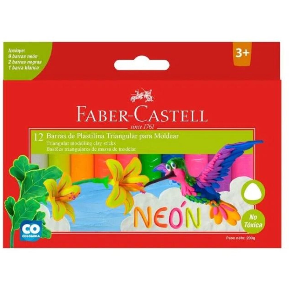 Plasticina Fluo x12 Faber-Castell #Plasticina Faber Castell Fluo X 12