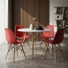 Juego de comedor Con Mesa Circular de 80cm + 4 Sillas Eames Rojo/Blanco