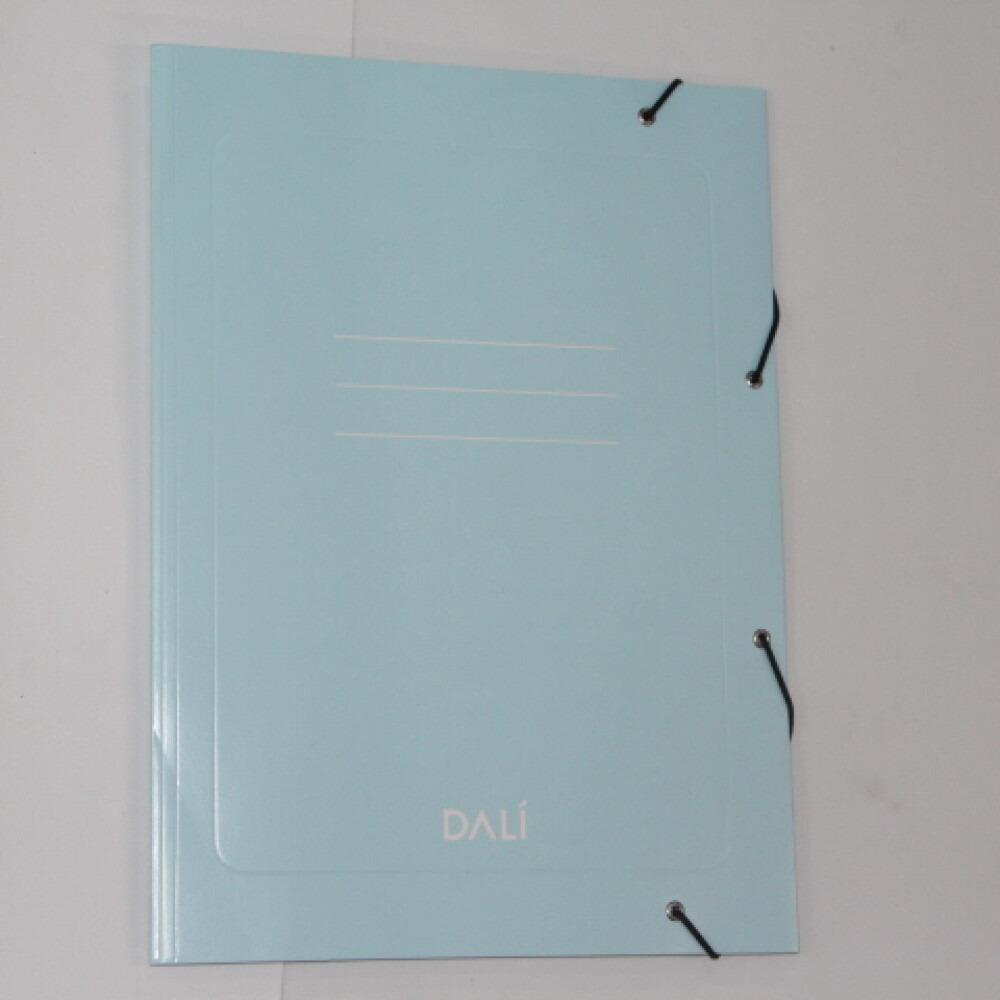 CARPETA DALI CON ELASTICO TAMAÑO OFICIO COLORES PASTELES COLOR CELESTE
