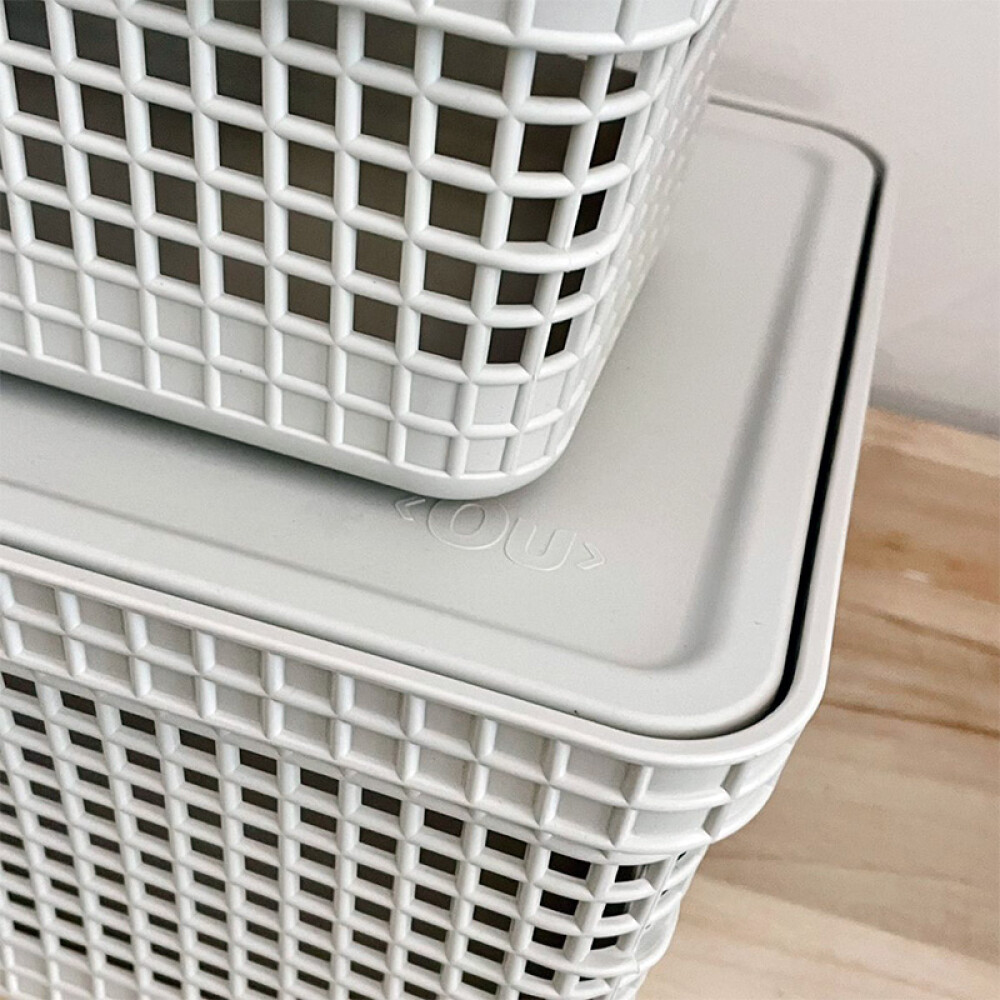 Organizador Rejilla M l Tapa Plástico Blanco