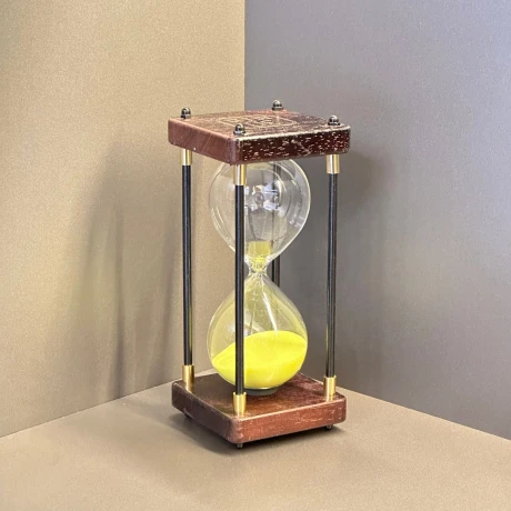 Reloj De Arena Vidrio 30 Minutos Base Madera Alto 20cm x Lado 9cm Reloj De Arena Vidrio 30 Minutos Base Madera Alto 20cm x Lado 9cm