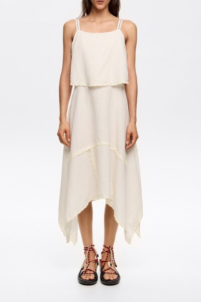 VESTIDO SUPERPUESTO Crema