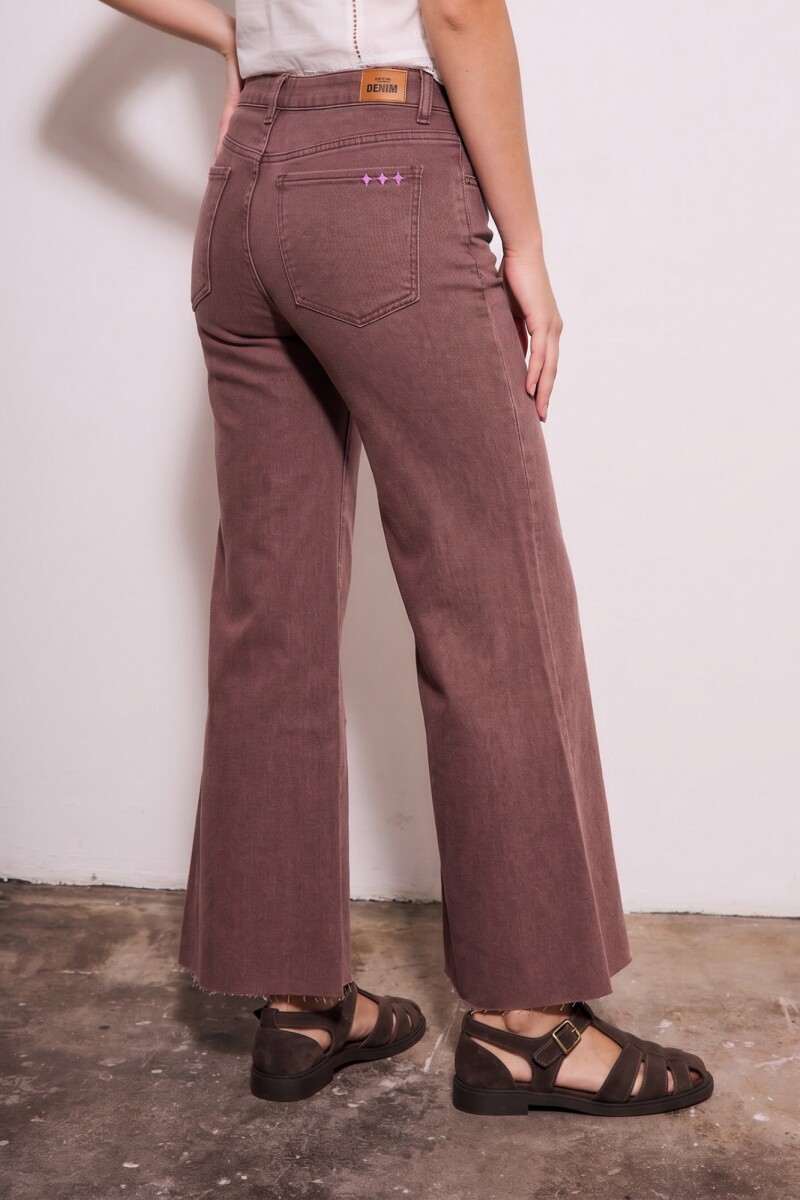 Flare Wide Leg Lavado Burdeos