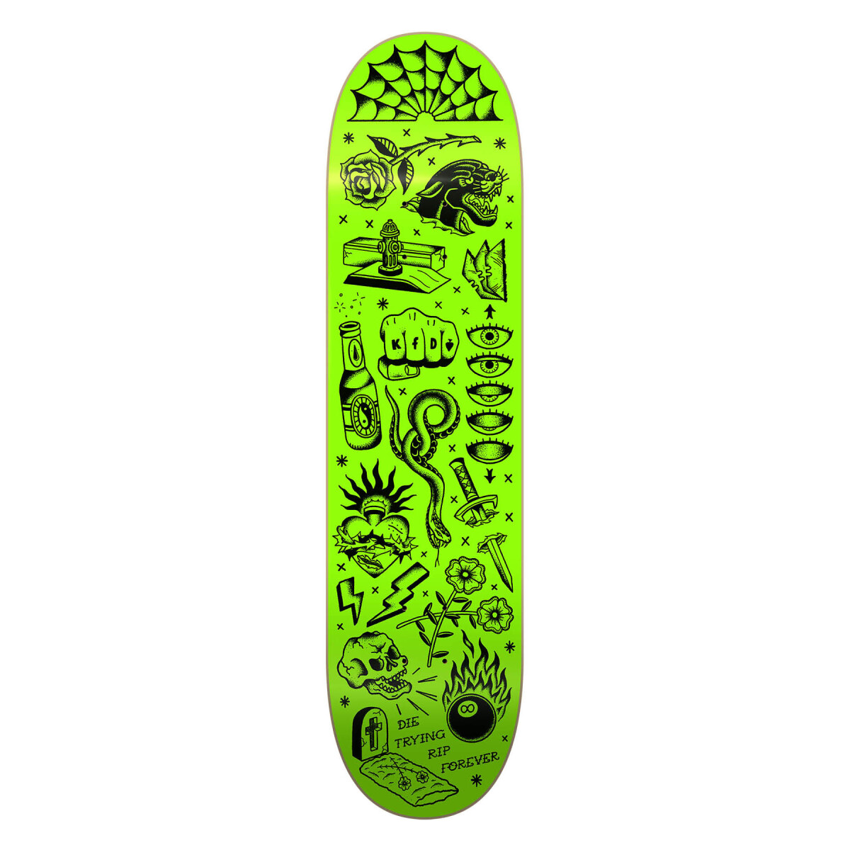 Deck KFD Premium - Wallpaper Green 8.25" (Sólo Tabla · Lija Incluída) 