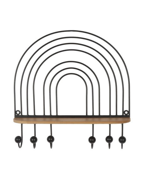 REPISA PERCHERO 6 COLGADORES METAL Y MADERA 40X40X8.5 CM REPISA PERCHERO 6 COLGADORES METAL Y MADERA 40X40X8.5 CM