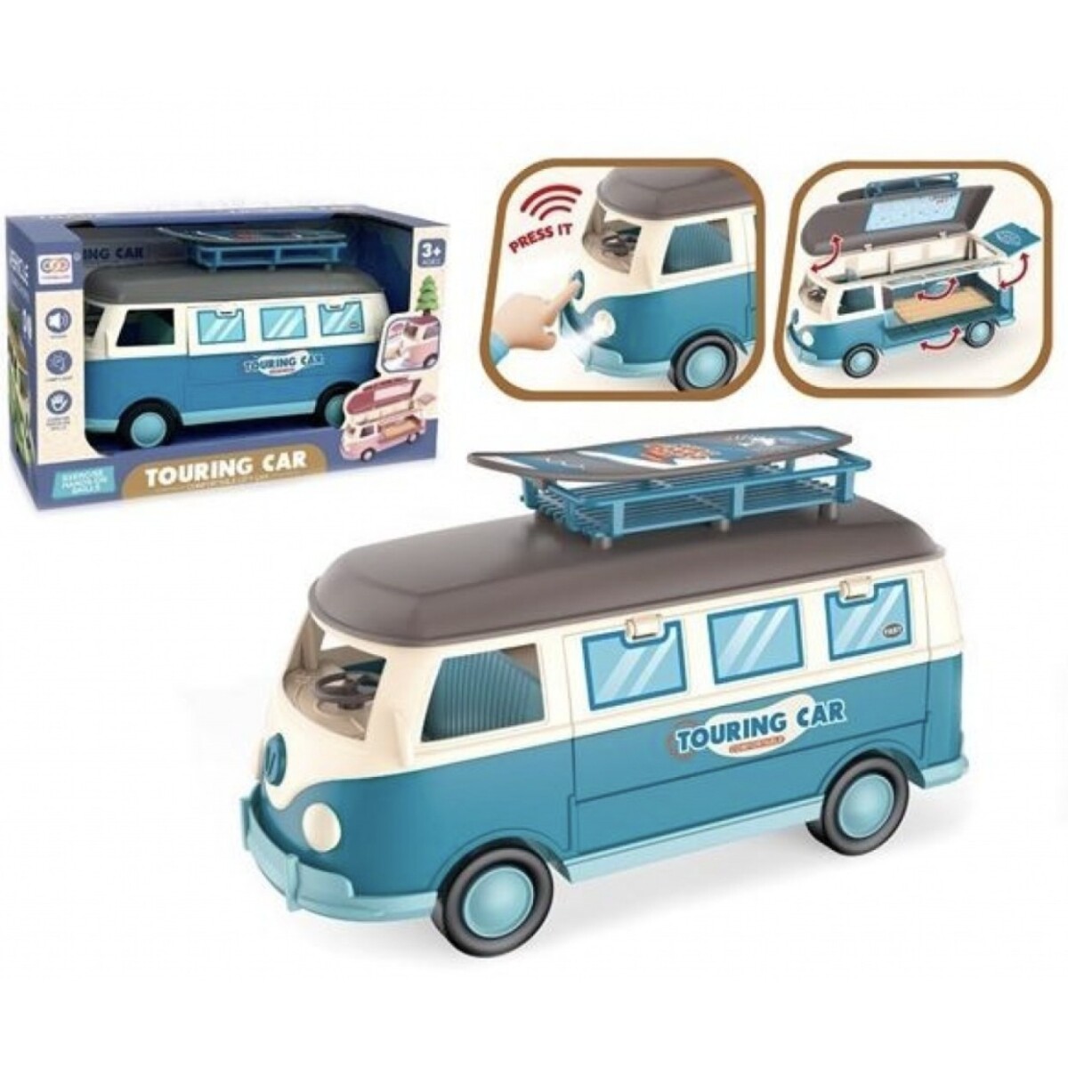 Juguete Didáctico Camioneta Combi con Luces y Sonido - CELESTE 