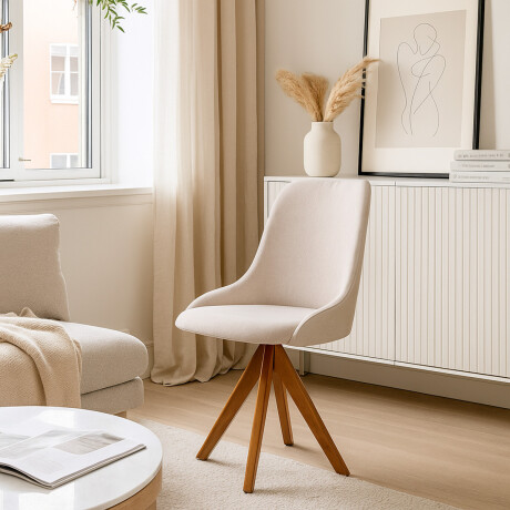 Silla Valentina Giratoria 143 - Tela Microfibra 228 (Beige)