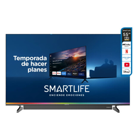 Smart TV Smartlife 55 UHD 4K Con Barra de Sonido SL-TVQ55T25SB