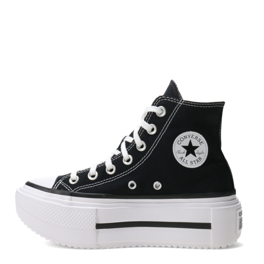 Championes Unisex Converse All Star Lift Double Stack Negro - Blanco