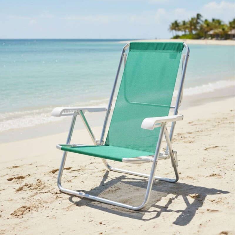 Silla Reclinable 8 Pos. Alum. Sannet VERDE