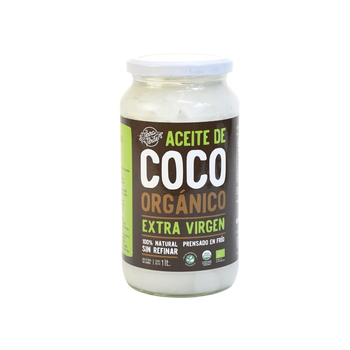 Aceite de Coco Terra Verde Organico Extra Virgen 1LT 