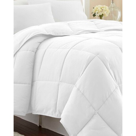 Acolchado de plumas Dohlel 2 plazas en microfibra Blanco