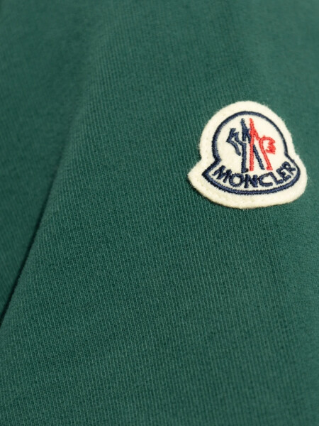 Moncler - Sudadera de Algodón con Logotipo Bordado Verde