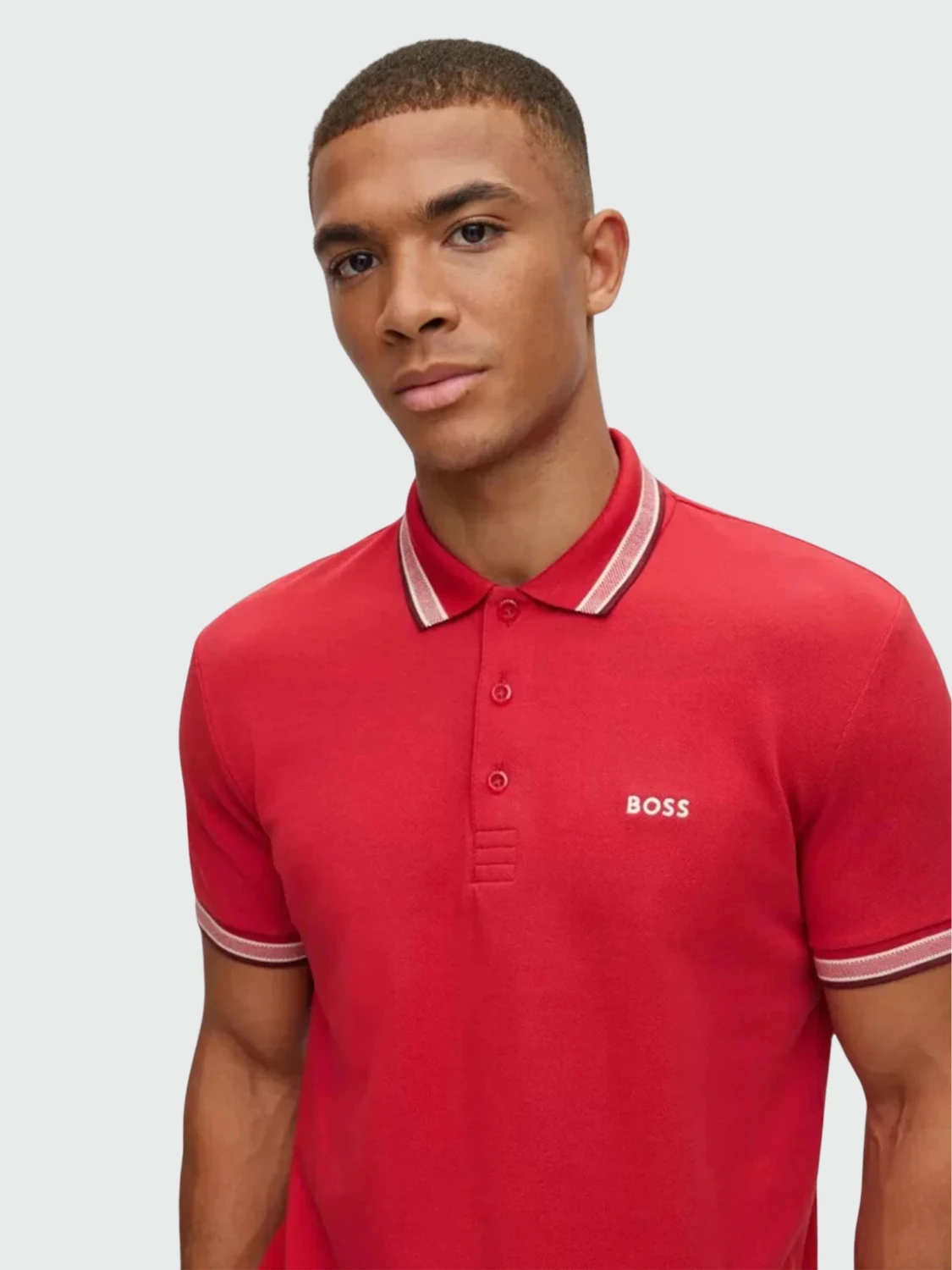 BOSS -Remera polo de algodón, regular fit, PADDY Rojo