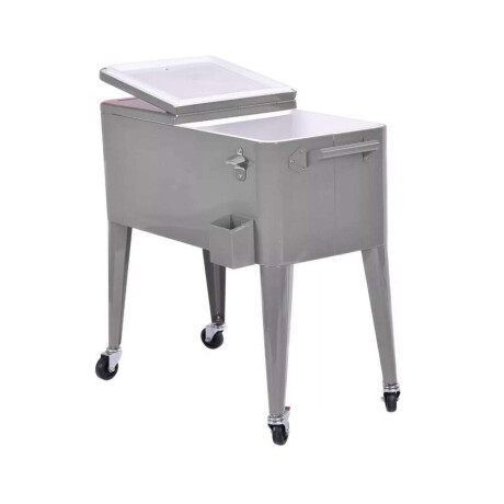 Conservadora Bar con ruedas 76L Plata
