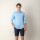 Camisa short collar lino Celeste
