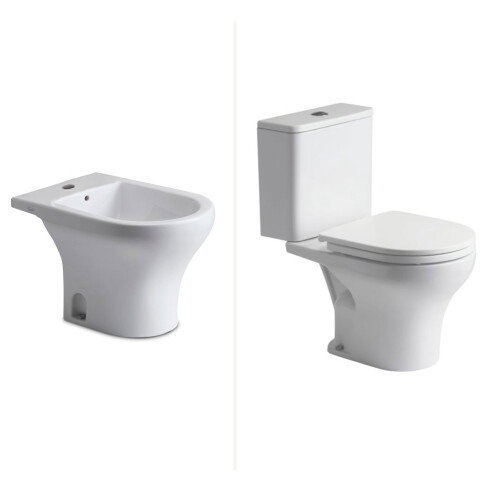 Juego De Inodoro Incluye Mochila, Tapa Cierre Suave Y Bidet BLANCO