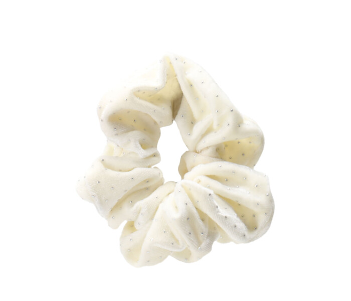 Gomita de pelo de tela Beige