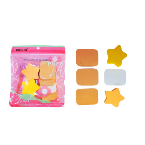 Puff esponjas de maquillajes x6 unidades Puff Esponjas De Maquillajes X6 Unidades