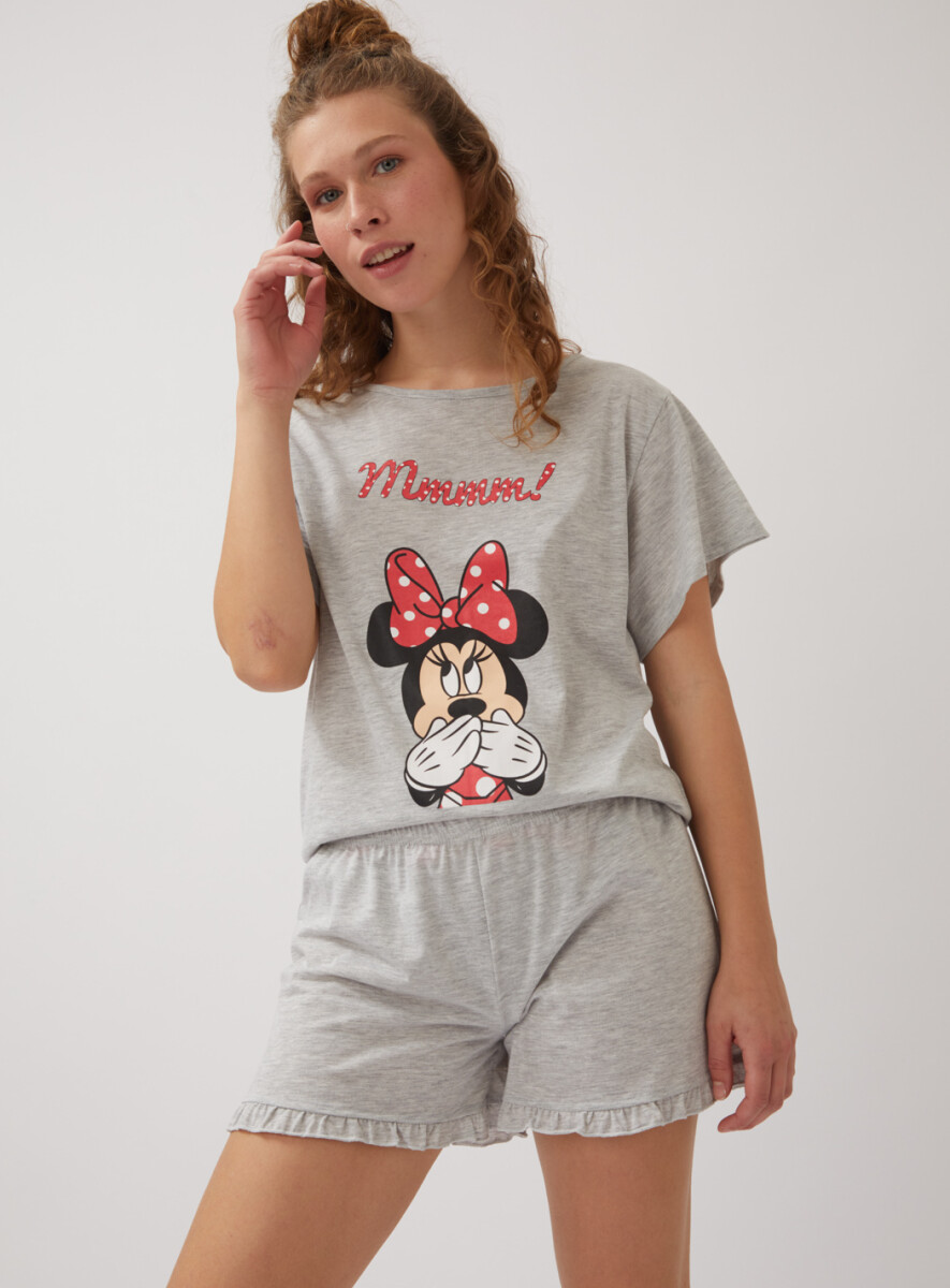 Pijama minnie mmm - Gris melange 