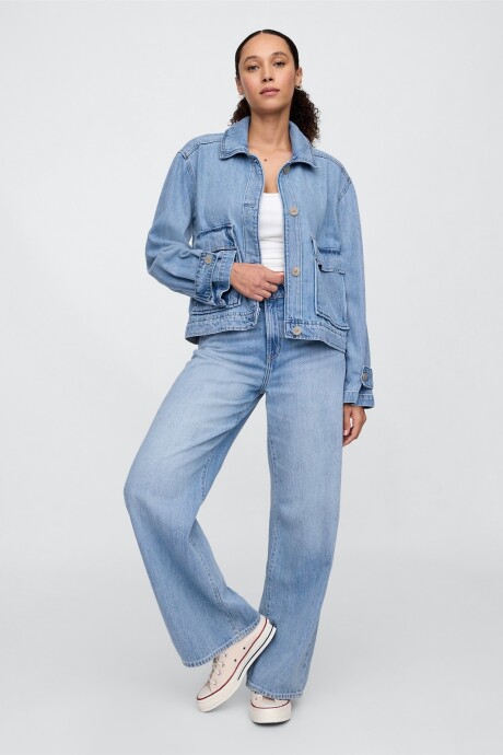 Campera De Jean Utility Mujer Light Wash