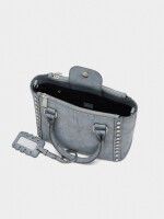 Bolso Tote Con Tachuelas azul