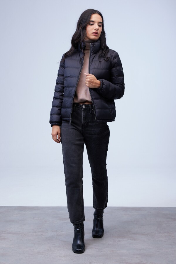 Campera Plumas Reversible NEGRO