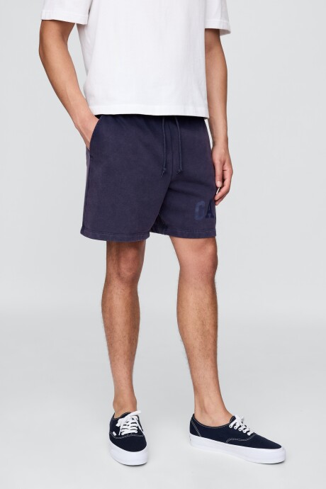 Short Sin Felpa Logo Gap Hombre Navy Uniform