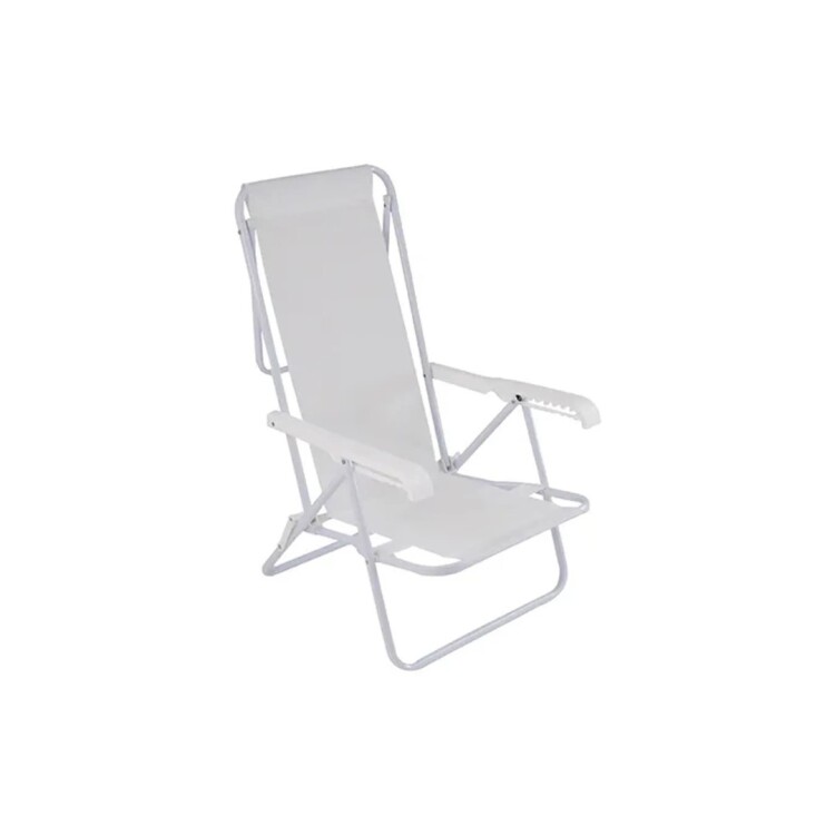 SILLA REPOSERA RECLINABLE 4 POSICIONES MOR ACERO BLANCO