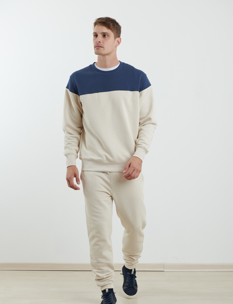 470916 SWEATER HARRY Natural/azul