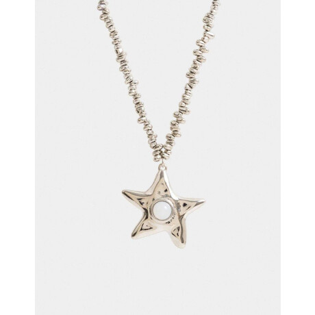 Collar Con Dije De Estrella Plateado