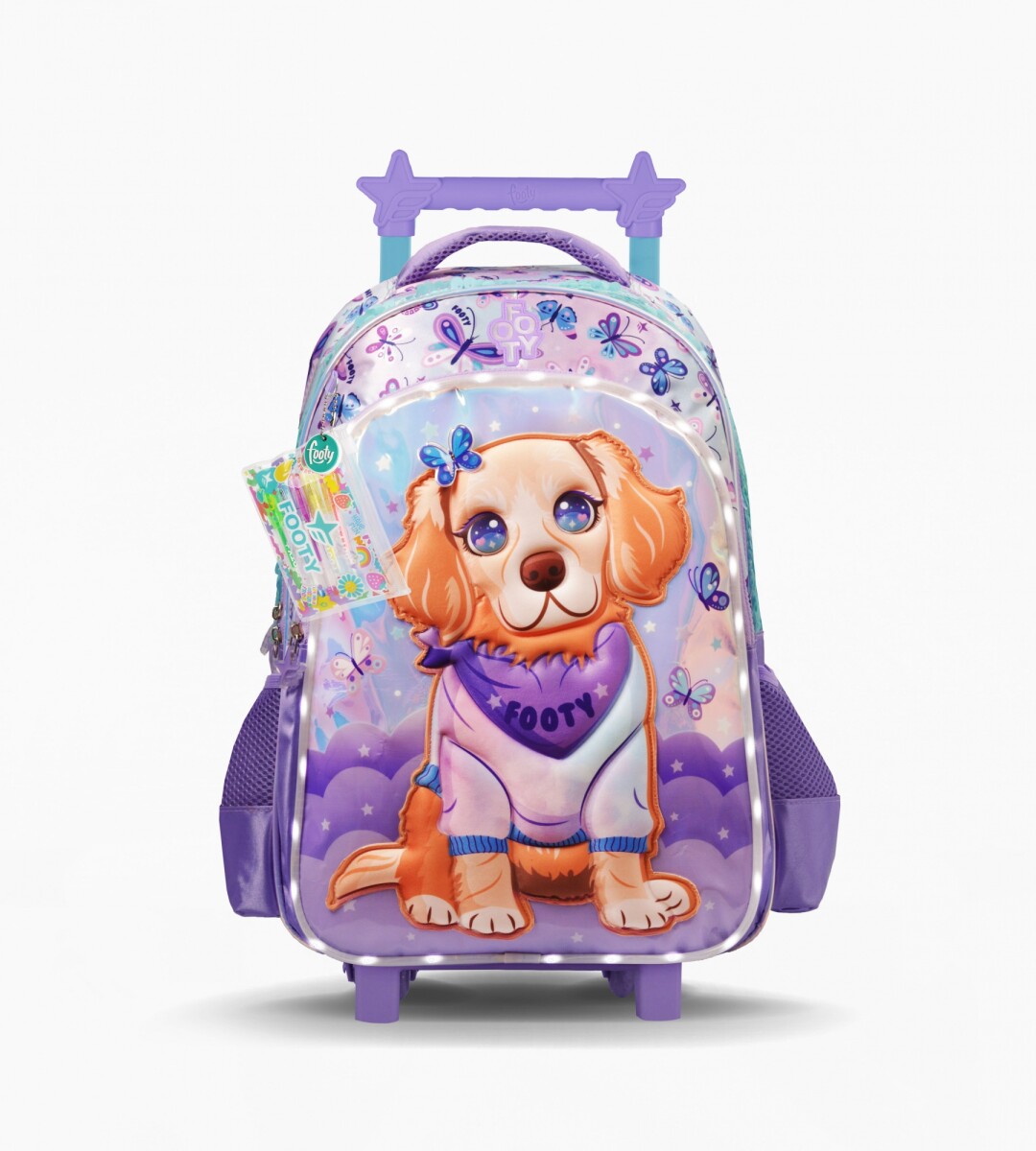 MOCHILA FOOTY CARRO PERRITO 18" - VIOLETA 