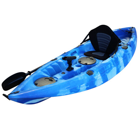 Bote Kayak Piraña Coast Lango Profesional + Asiento + Remo Azul/Violeta