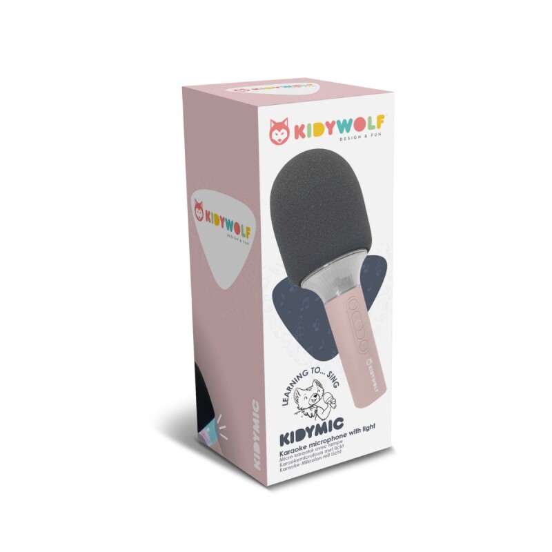 KIDYMIC Micrófono Infantil Con Luces Bluetooth Usb Recargable - Rosa