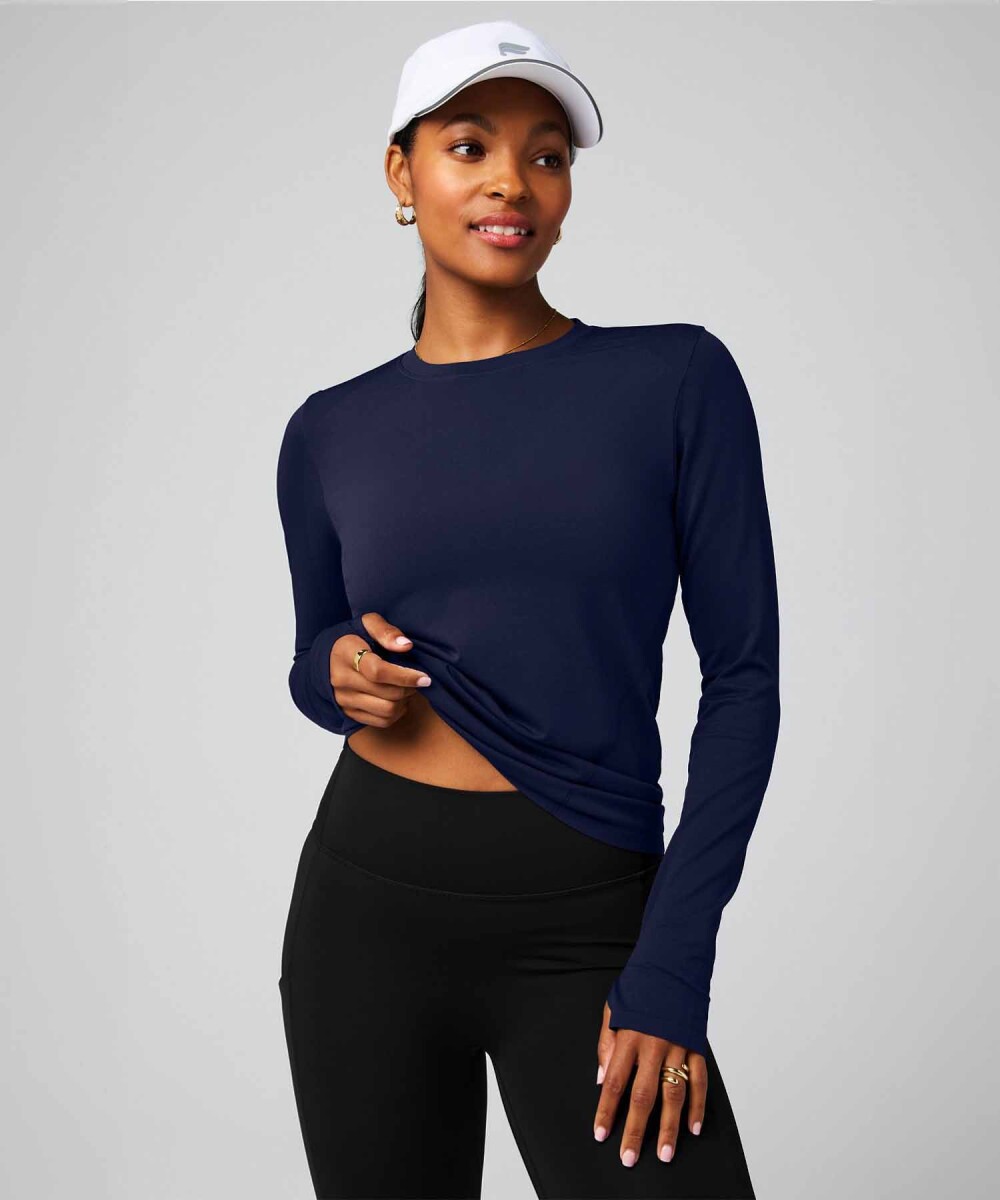 Polo Manga Larga Feather Tech+ Long-Sleeve Top Mujer - Deep Navy 