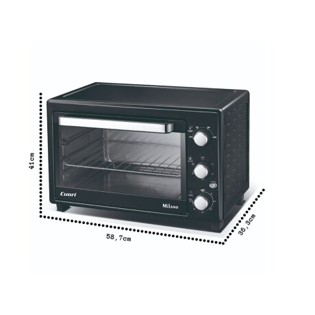 Horno Eléctrico Convección 45 lt Cuori Milano Cuo2045 Negro