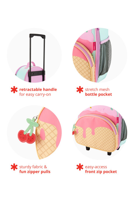 Mochila con rueditas, diseño helado Sin color