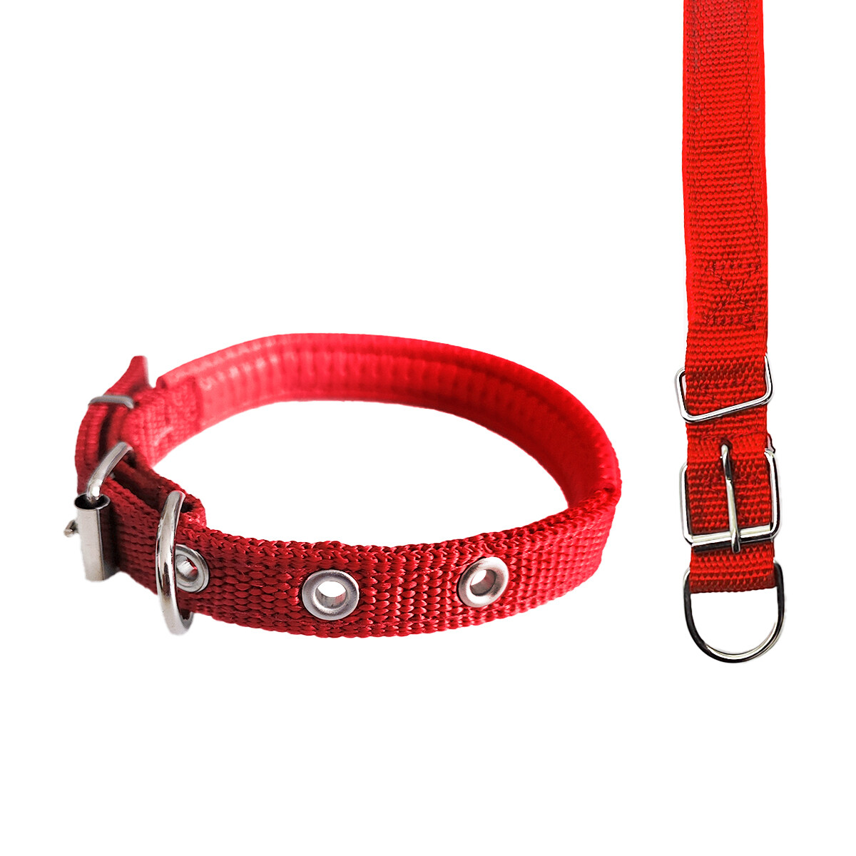 Collar 1.5cm Perros Gatos Suave Cómodo Ajustable Paseo - Color rojo 