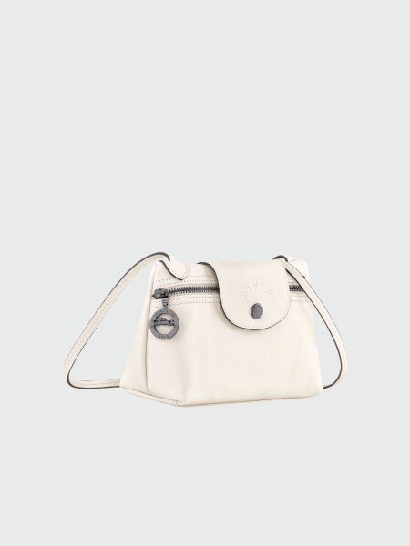 Longchamp -Mini bolso cruzado de cuero, Le pliage Xtra Marfil