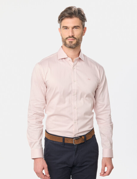 CAMISA DE VESTIR CON SPANDEX Rosa