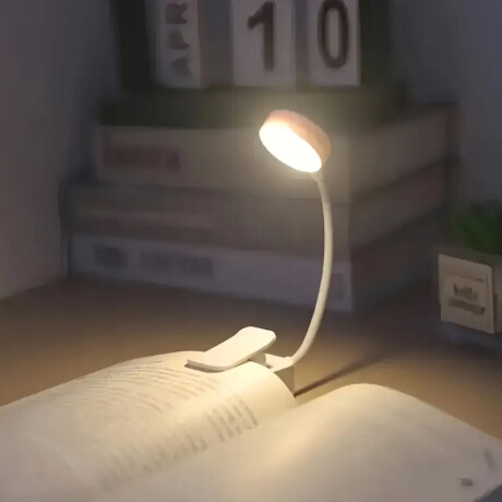 Lámpara de lectura portátil con pinza Blanco