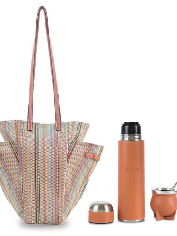 KIT MATERO VOLTOK TOSTADO TERRACOTA Y NEGRO CON LADRILLO