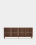 Aparador Beyla 4 puertas de chapa y madera maciza de fresno con acabado tono nogal 180 x 71,5 cm Aparador Beyla 4 puertas de chapa y madera maciza de fresno con acabado tono nogal 180 x 71,5 cm