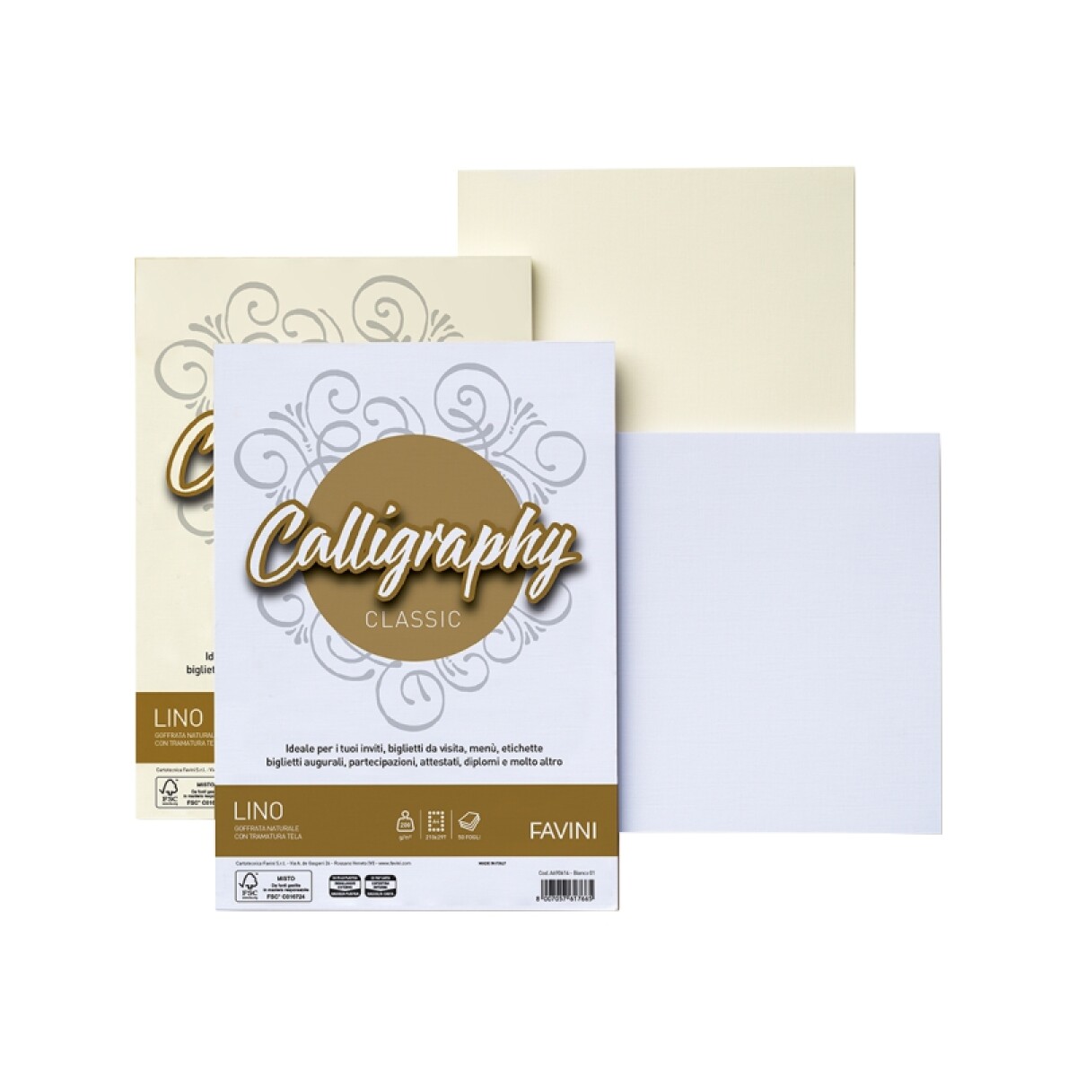 Hoja A4 Favini Calligraphy Lino - 200 g 