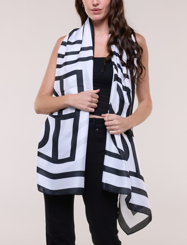 Pashmina Geométrica BLANCO/NEGRO