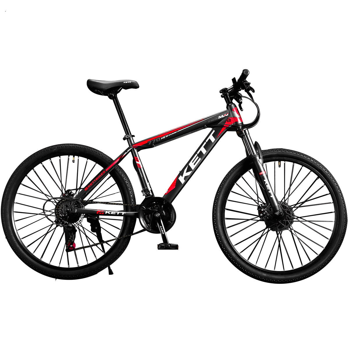 Bicicleta Montaña Rod 27,5 Freno Disco 21 Cambios - Gris-Rojo 
